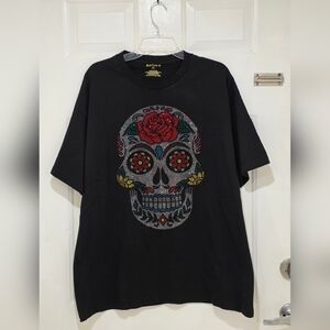 Black Graphic Skull T-Shirt